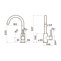 Смеситель для кухни Omoikiri Shinagawa-C латунь/хром
