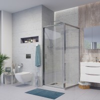 Душевое ограждение Niagara Nova NG-62-9A-A100 (90х100х195) прямоугольник,хром,двери раздвижные,стекло прозрачное,2 места