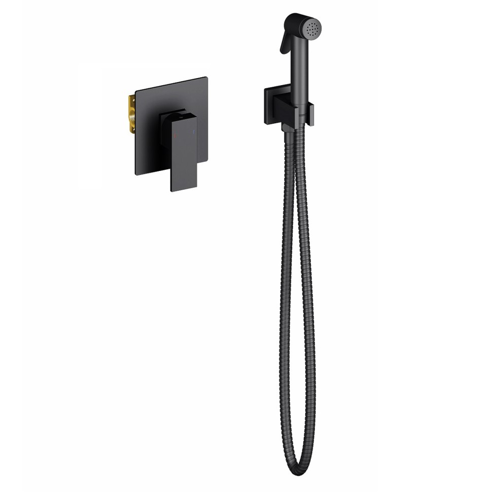 Смеситель встроенный с гигиеническим душем Timo Selene 2089/03SM черный