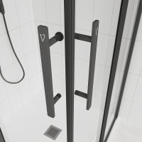 Душевой угол Veconi Evo 300 B, 1000х1000x1950, черный матовый, прозрачное стекло