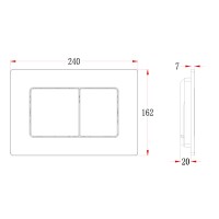 Кнопка смыва Veconi FLUSH V9, FLV9-W, 237х159х6, нержавеющая сталь, белый матовый