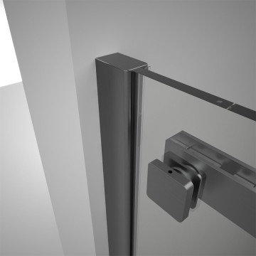 Душевой угол Veconi Rovigo RV-075GR, 1800х800х2000 графит брашинг, стекло прозрачное