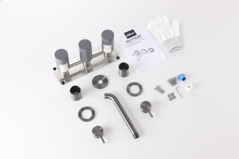 Смеситель ABBER Wasser Kreis 316 AF81123BGG-L для раковины скрытого монтажа, брашированная оружейная сталь