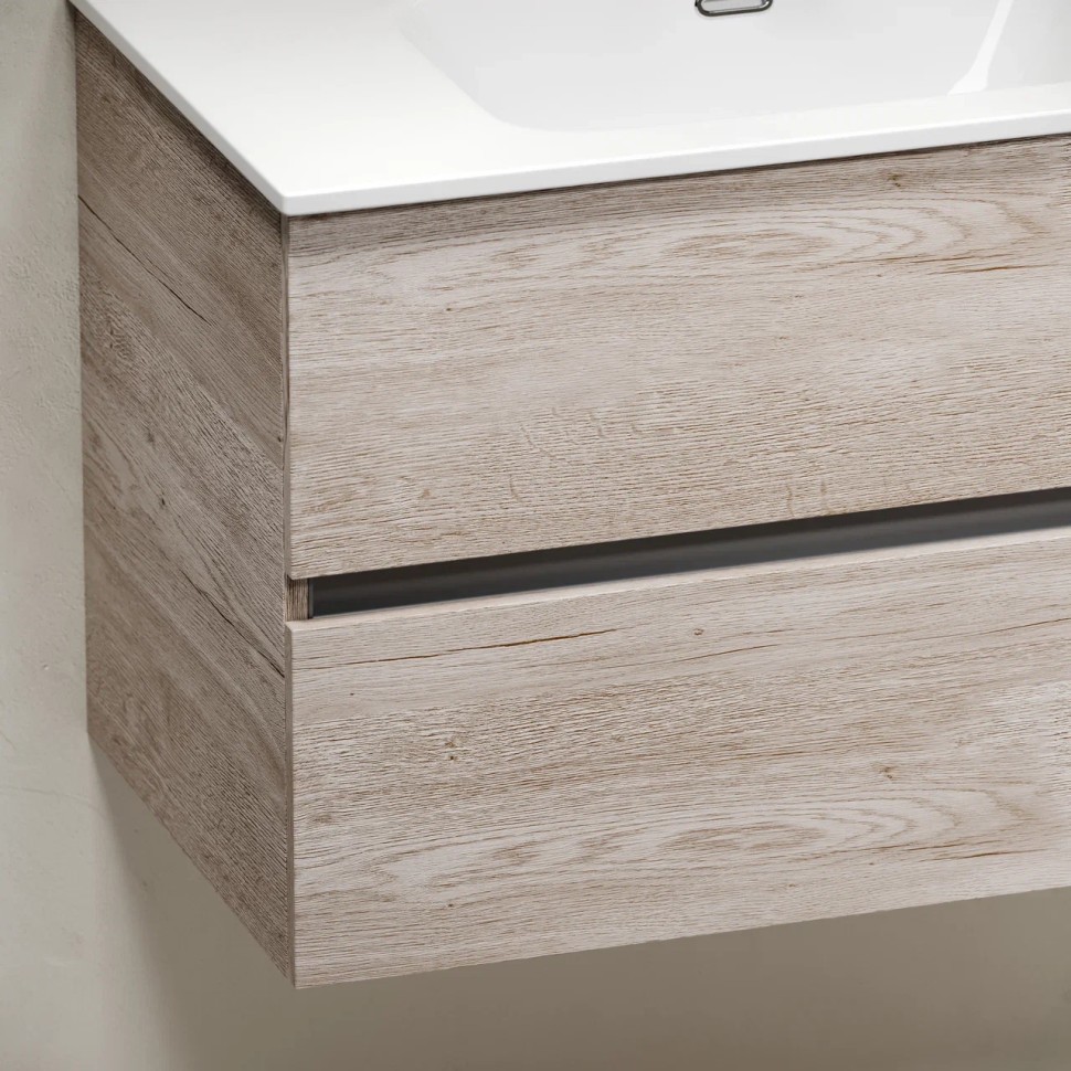 Тумба подвесная SANCOS Urban 790х450х550, c двумя ящиками оснащенными доводчиками, дуб галифакс натуральный , арт. UR80EG