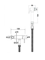 AQM 6020MW Готовый комплект гигиенического душа (скрытый монтаж, латунная лейка), Matt White