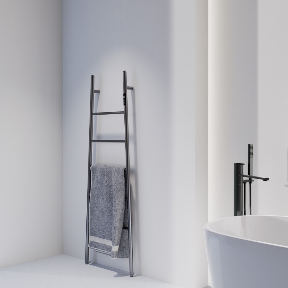 Полотенцесушитель электрический ABBER Treppe AH4705NG оружейная сталь