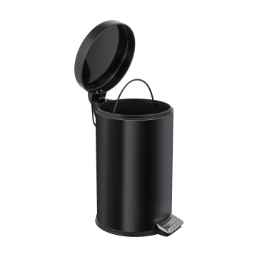 Ведро-контейнер BERGES для мусора с педалью 12 л, черное