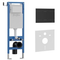 Комплект 2в1 IBERICA BLANCA инсталляция SILENCIO MINI, кнопка смыва INOX-R черный матовый (IB.001М.015.04)