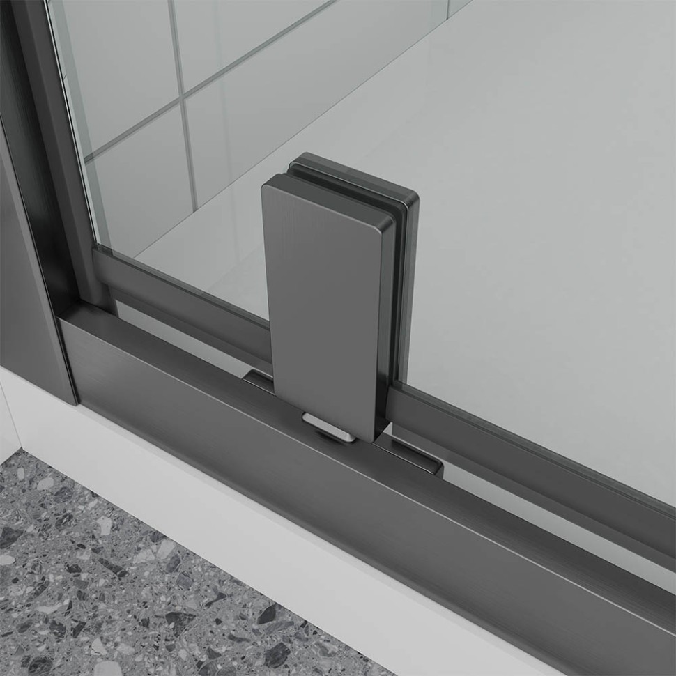 Душевая дверь Veconi Ottimo P30 GR, 700x1900, графит брашинг, стекло прозрачное