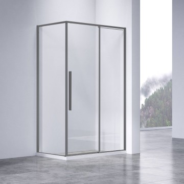 Душевой уголок Слим-Н (Slim-N) VSR-4SN8013CLGM, 1300*800, вороненая сталь, стекло прозрачное