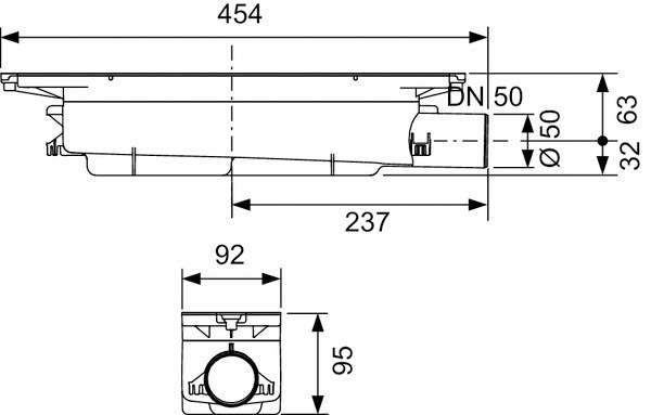 Сифон TECEdrainprofile «стандартный» DN 50, боковой слив