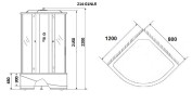 Душевая кабина Niagara Ultra NG-214-01RN (120х80х220) высокий поддон(48см),черный,стекло тонированное,4 места