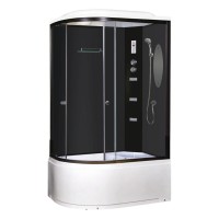 Душевая кабина Niagara Ultra NG-214-01RN (120х80х220) высокий поддон(48см),черный,стекло тонированное,4 места