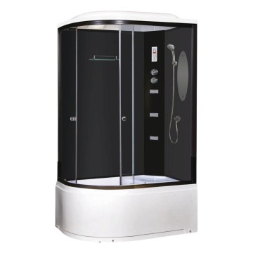 Душевая кабина Niagara Ultra NG-214-01RN (120х80х220) высокий поддон(48см),черный,стекло тонированное,4 места