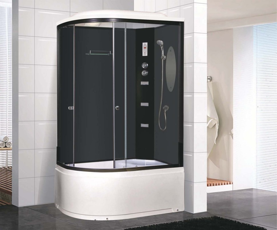 Душевая кабина Niagara Ultra NG-214-01RN (120х80х220) высокий поддон(48см),черный,стекло тонированное,4 места