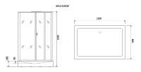 Душевая кабина Niagara Premium NG-6012-01GQR (120х80х210) низкий поддон(16 см),стекло прозрачное,5 мест