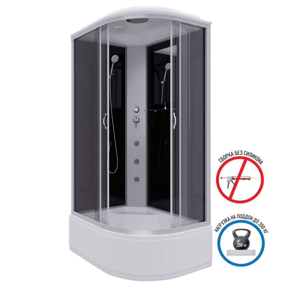 Душевая кабина Niagara Classic NG-2510-14LG (120х80х215) высокий поддон(40см),стекло тонированное,4 места
