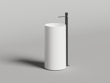 Раковина напольная ARMONIA ROUND TOP 01 без отверстия под смеситель 450х450х900 S-Stone Матовое