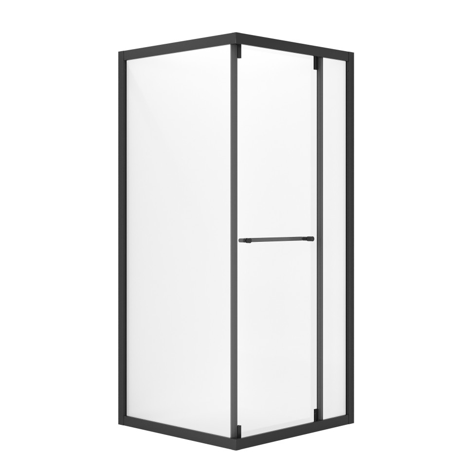 Душевое ограждение Niagara Nova NG-6835-34ВLACK (100х100х195) квадрат,черный матовый,двери раздвижные,стекло прозрачное,1 место