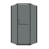 Душевое ограждение Grossman Pragma 302.K33.03.9090.21.10 (90х90х195) трапеция,распашная,черный матовый,стекло тонированное, 1 место