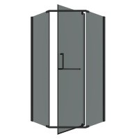 Душевое ограждение Grossman Pragma 302.K33.03.9090.21.10 (90х90х195) трапеция,распашная,черный матовый,стекло тонированное, 1 место