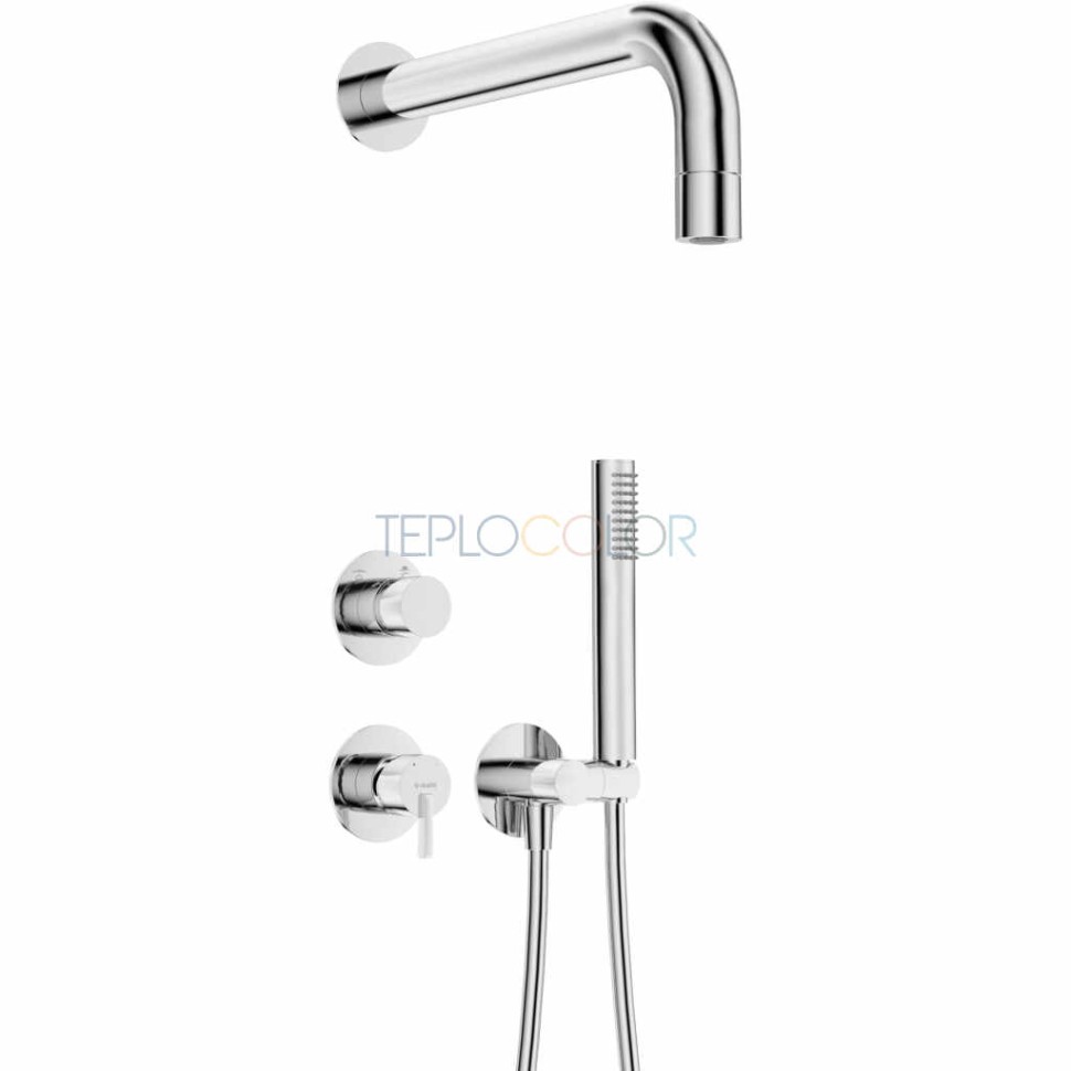 Набор для душа скрытого монтажа, с верхним душем