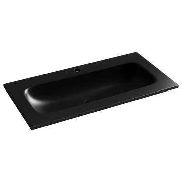Раковина накладная мебельная CERAMICANOVA Grace прямоугольная 910x457x137 с отверстием под смеситель цвет черный матовый CN7019MB