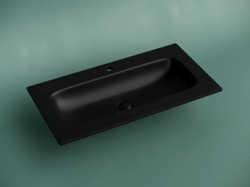 Раковина накладная мебельная CERAMICANOVA Grace прямоугольная 910x457x137 с отверстием под смеситель цвет черный матовый CN7019MB