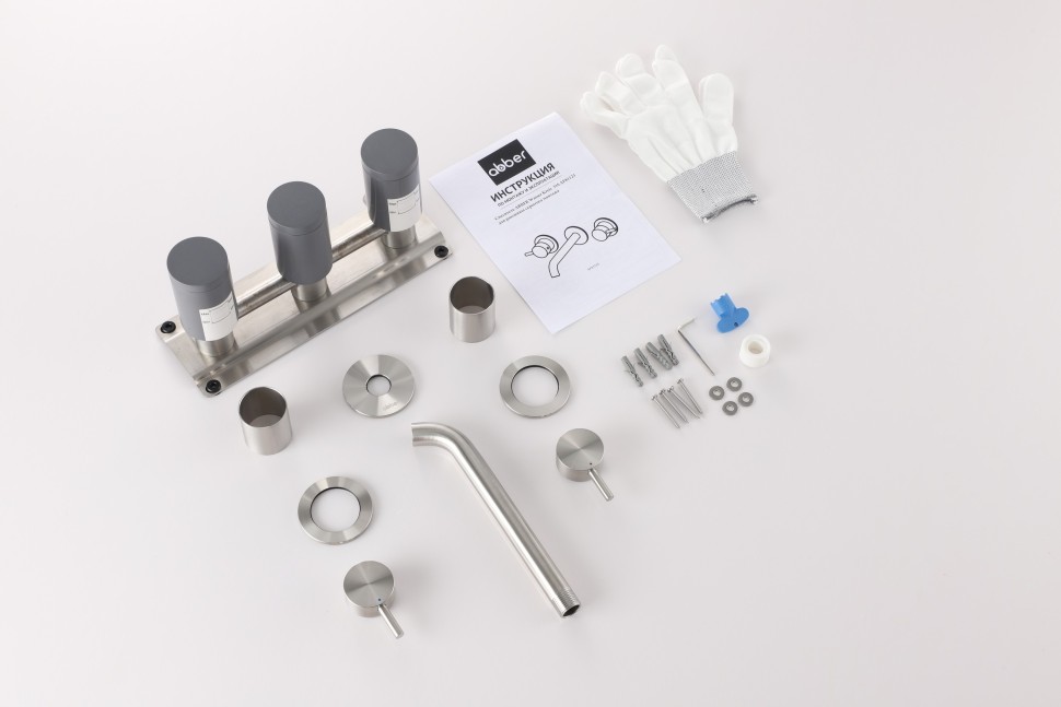 Смеситель ABBER Wasser Kreis 316 AF81123BST-L для раковины скрытого монтажа, брашированная сталь