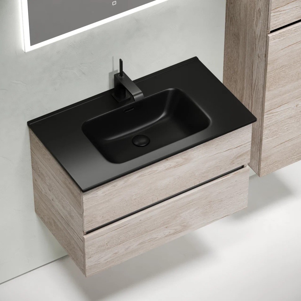 Тумба подвесная SANCOS Urban 890х450х550, c двумя ящиками оснащенными доводчиками, дуб галифакс натуральный , арт. UR90EG