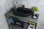 Раковина Gid Bm1346 53345 накладная черная матовая 61x41x14