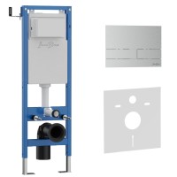 Комплект 2в1 IBERICA BLANCA инсталляция SILENCIO MINI, кнопка смыва INOX-S хром матовый (IB.001М.016.01)