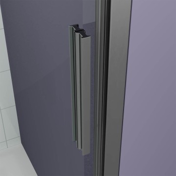 Душевая дверь Veconi Ottimo P30 GR, 800x1900, графит брашинг, стекло прозрачное
