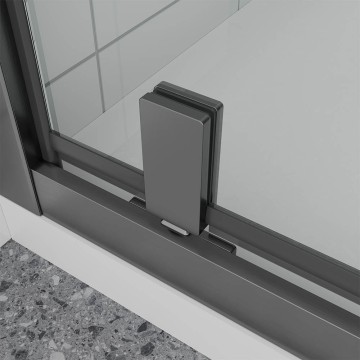 Душевая дверь Veconi Ottimo P30 GR, 800x1900, графит брашинг, стекло прозрачное