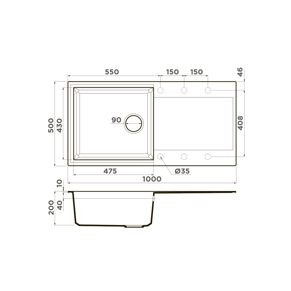 Кухонная мойка Omoikiri Sakaime 100-SA Tetogranit/бежевый
