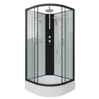 Душевая кабина Niagara Classic NG-6702-14BKT (100х100х210) средний поддон(26см),черный,стекло прозрачное,4 места