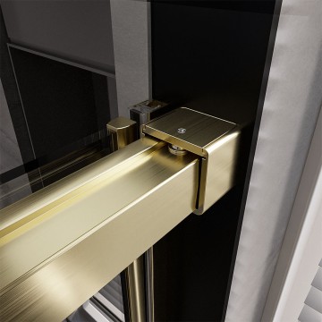 Душевой угол Veconi Premium Trento PTC-SP-40G, 1200х800x2000, брашированное золото, стекло прозрачное