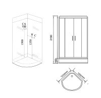 Душевая кабина Grossman Cosmo GR242 (120x120x215) дверь раздвижная,5 мест