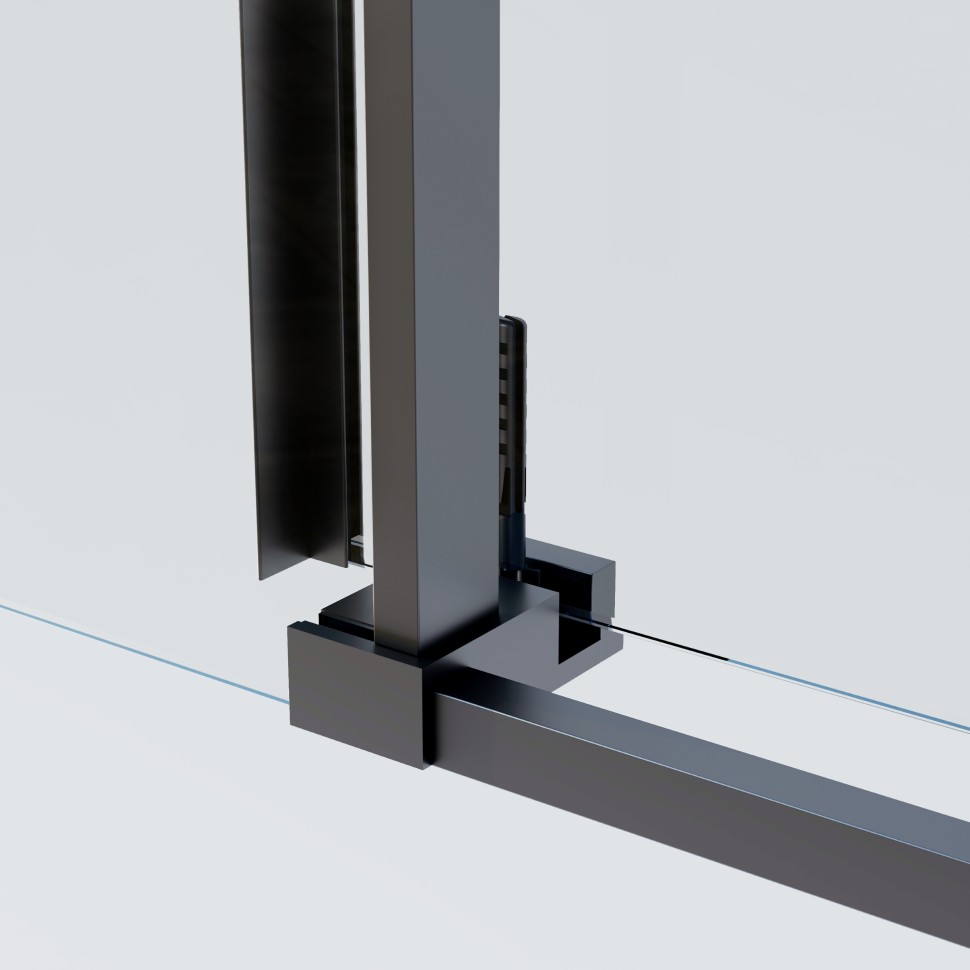 Душевой уголок Софт 2 (Soft 2) VSR-3SO29014CLGM, 1400*900, вороненая сталь, стекло прозрачное