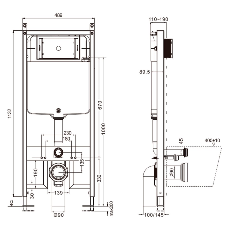AQM4003 Система инсталляции AQUAme для унитаза Slim