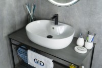 Раковина Gid N9163 51127 накладная белая 59x41x16