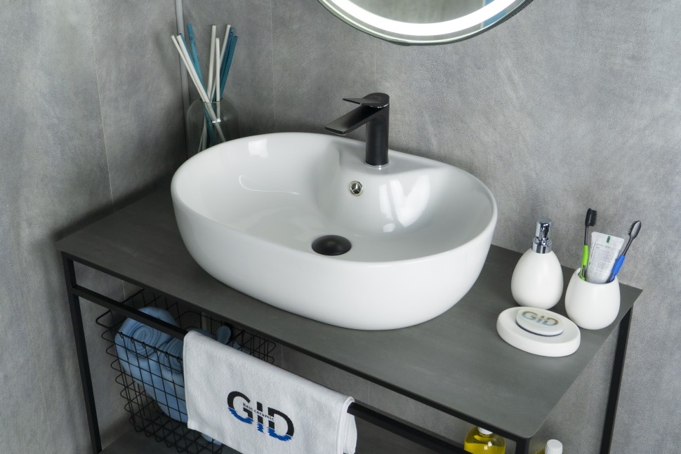 Раковина Gid N9163 51127 накладная белая 59x41x16