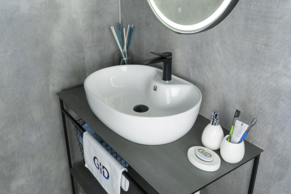 Раковина Gid N9163 51127 накладная белая 59x41x16