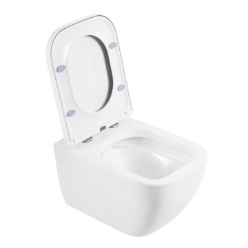Унитаз подвесной безободковый c сиденьем BelBagno ALPINA BB10100CHR/SC