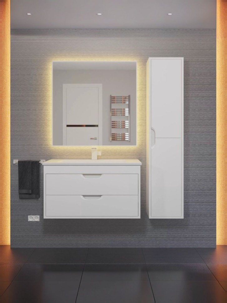 Тумба под раковину для ванной подвесная Uperwood Modul 75х44,4х55 см, белаяатовая
