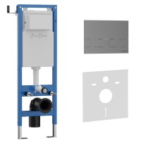 Комплект 2в1 IBERICA BLANCA инсталляция SILENCIO MINI, кнопка смыва INOX-S вороненая сталь (IB.001М.016.02)