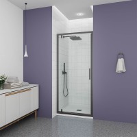 Душевая дверь Veconi Ottimo P30 GR, 900x1900, графит брашинг, стекло прозрачное