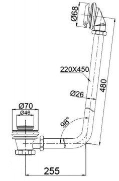 Слив-перелив для ВВ04/ВВ05/ВВ06 BB567-OVF-CRM, хром