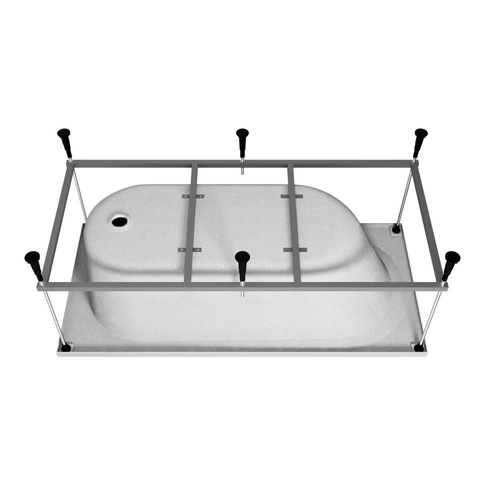 Ванна акриловая Vincea VBT-2B150-FR с каркасом 1500*700*480, пристенная, цвет белый