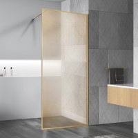 Душевая перегородка Walk-In VSW-1HP120GWBG, 1200*2000,браш.золото, стекло ламинир. с золотыми нитями